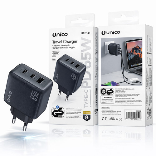 Unico caricabatteria rete 65w - unico,