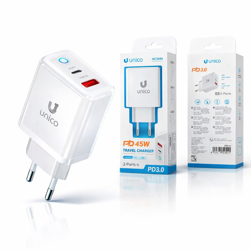 Unico caricabatteria rete 45w - unico,